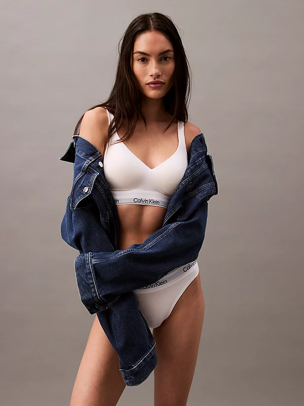 白色提升文胸 - Icon 女士棉质莫代尔 Calvin Klein